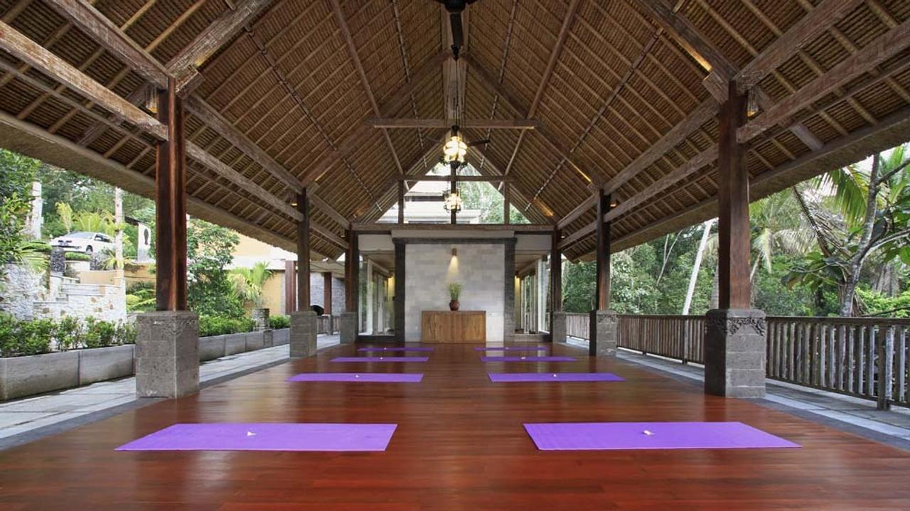 Yoga in the pavilion