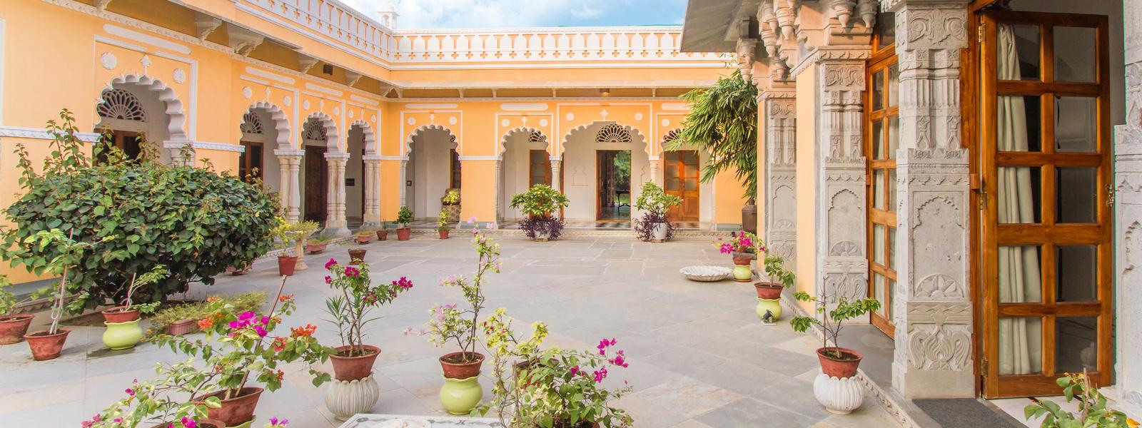 Secluded courtyard at Dev Shree