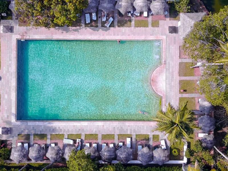 Swimming pool from above at Marari Beach Resort