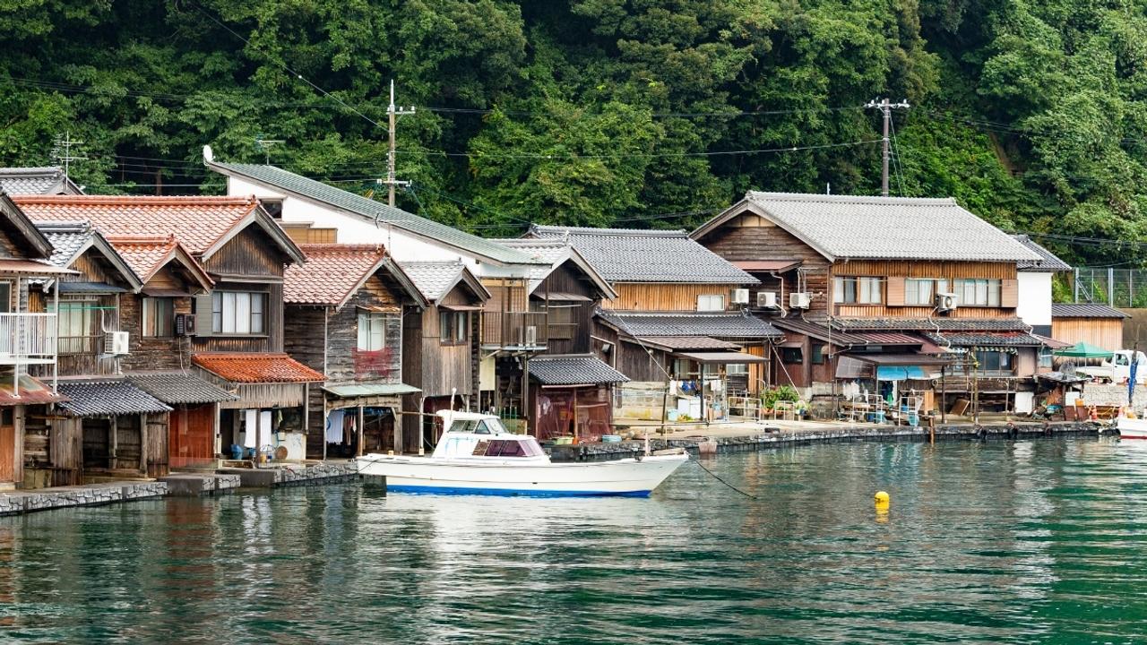 Fishing huts by the sea Ine Japan