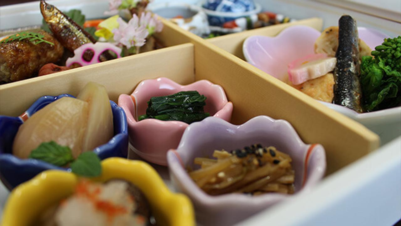 Bento breakfast at Wanoi Kakunodate, Japan