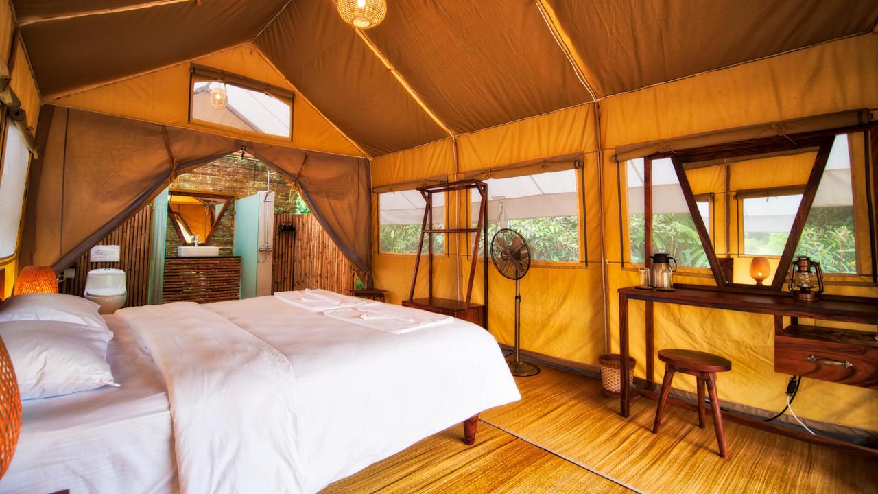 Tent interior at Cardamom Tented Camp