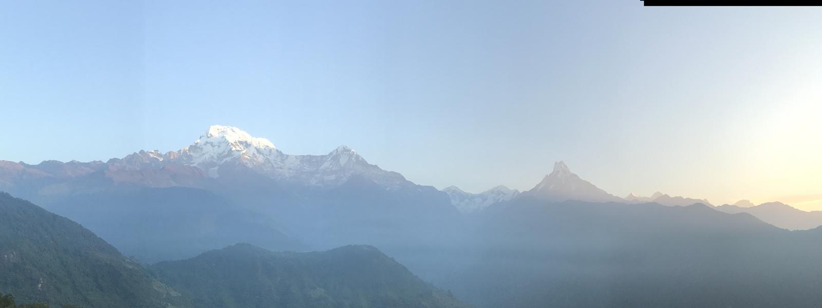 Views of the Himalayas at sunrise from Nepal