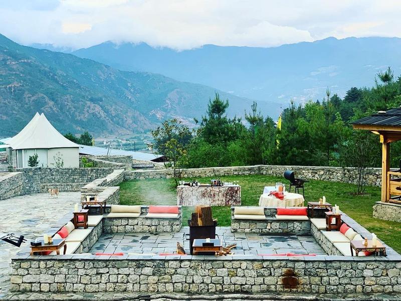 Fire pit looking out over the mountains